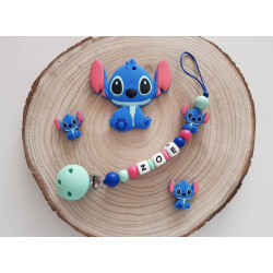 Chupetero y mordedor Stitch