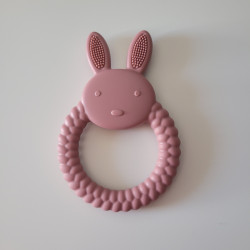 Mordedor de mano conejito rosa