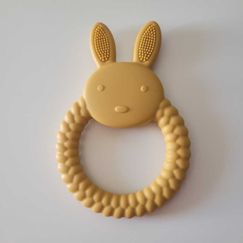 Mordedor de mano conejito mostaza