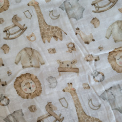 Muselina animales marrón