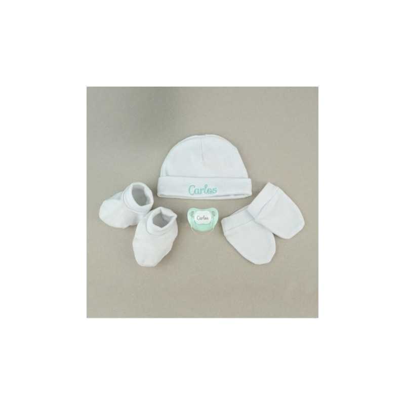 Pack recién nacido blanco y verde menta