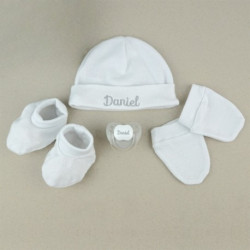 Pack recién nacido blanco y gris