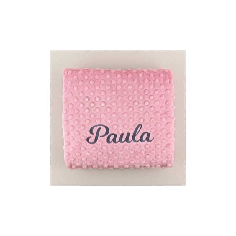 Manta bordada rosa empolvado