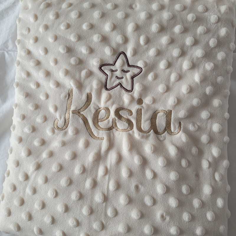 Manta bordada beige