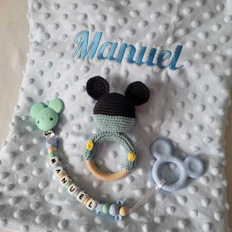 Pack sonajero, mantita y chupetero